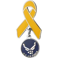 Flash Sale ❤️ Mitchell Proffitt USAF Lapel Pin Yellow Ribbon Charm 🔔
