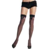 Cheap 🔥 Leg Avenue Lycra Opaque Stripe Satin Bow Sheer Stockings ❤️