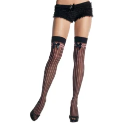 Cheap π₯ Leg Avenue Lycra Opaque Stripe Satin Bow Sheer Stockings β€οΈ