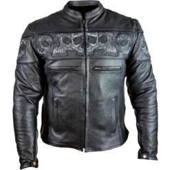 Buy 🎉 Vance Leathers Reflective Skull Premium Leather Motorcycle Jacket ✨