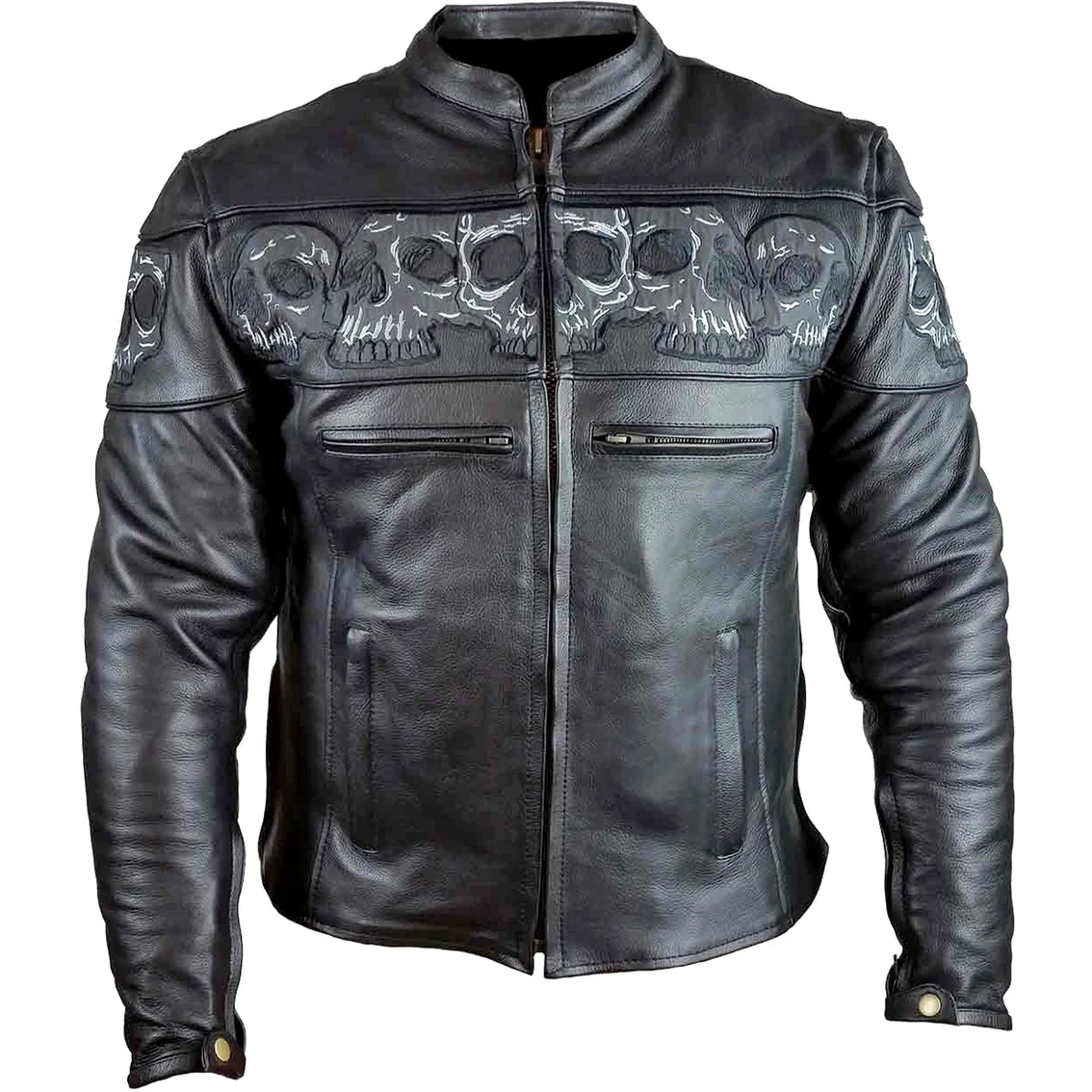 Buy π Vance Leathers Reflective Skull Premium Leather Motorcycle Jacket β¨ 1 Buy π Vance Leathers Reflective Skull Premium Leather Motorcycle Jacket β¨