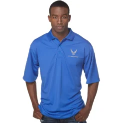 Hot Sale ❤️ Duke Athletic Duke Performance Polo With Embroidered Air Force Insignia 😍