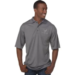 Discount ✨ Duke Athletic Duke Performance Polo With Embroidered Air Force Insignia Gray 🌟