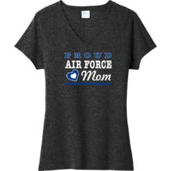 Promo ❤️ Life Signs 😍 Women's Black Heather Military Mom V Neck Tee 👍