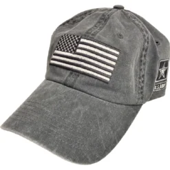 Coupon 🔥 TLJ Marketing & Sales Washed Charcoal Military Logo Flag ⚾ Baseball Cap 🤩