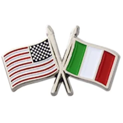 Best Sale ✔️ Challenge Coin USA Italy Cross Flags Pin 😍