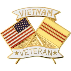 Best deal ✨ Mitchell Proffitt American Flag And Vietnam Veteran Ribbon Crossed Flag Lapel Pin 🔥
