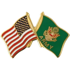 New ✔️ Mitchell Proffitt American And U.S. Army Flag Crossed Flags Lapel Pin ⌛