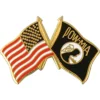 Brand new 🔔 Mitchell Proffitt American And POW Symbol Crossed Flags Lapel Pin 🛒